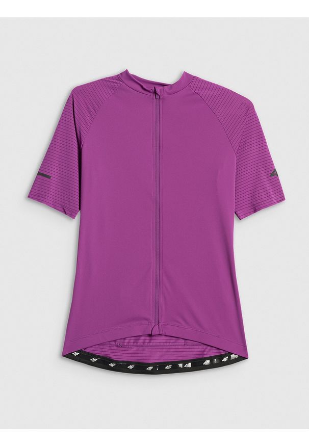 4f - 4F Koszulka kolarska damska - fioletowa L. Kolor: fioletowy. Materiał: tkanina, włókno, skóra, materiał. Długość rękawa: raglanowy rękaw. Długość: długie. Sport: kolarstwo