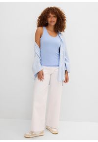 bonprix - Top (2 szt.). Okazja: na co dzień. Kolor: niebieski. Materiał: materiał, bawełna. Długość rękawa: na ramiączkach. Styl: casual #2