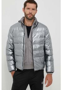EA7 Emporio Armani kurtka męska kolor srebrny zimowa. Kolor: srebrny. Materiał: polar. Sezon: zima #2