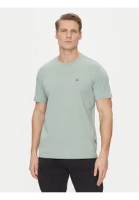 Napapijri T-Shirt Salis NP0A4H8D Khaki Regular Fit. Kolor: brązowy. Materiał: bawełna