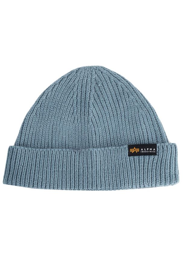 Czapka Alpha Industries Dockers Beanie 138905134 - niebieska. Kolor: niebieski. Materiał: akryl, materiał. Wzór: aplikacja. Sezon: zima. Styl: klasyczny