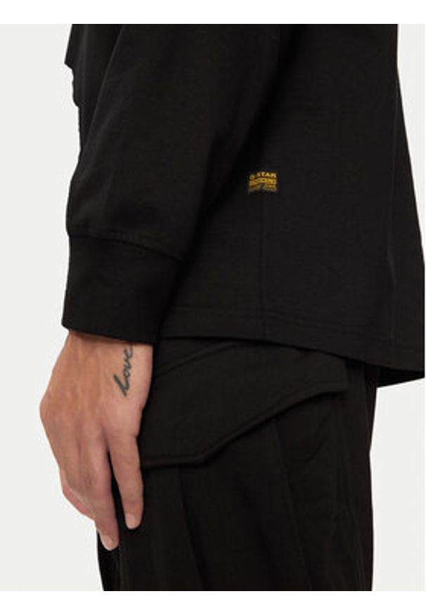 G-Star RAW - G-Star Raw Longsleeve Center Chest D25078 C336 6484 Czarny Oversize. Kolor: czarny. Materiał: bawełna. Długość rękawa: długi rękaw
