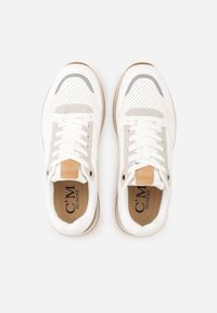 Born2be - Białe Klasyczne Buty Sportowe Sneakersy z Perforacją na Nosku Lasthora. Okazja: na co dzień, na spotkanie biznesowe, do pracy. Kolor: biały. Materiał: jeans. Szerokość cholewki: normalna. Wzór: kratka #6