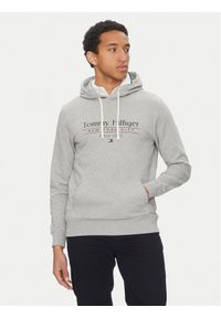 TOMMY HILFIGER - Tommy Hilfiger Bluza Center Stack MW0MW38672 Szary Regular Fit. Kolor: szary. Materiał: bawełna