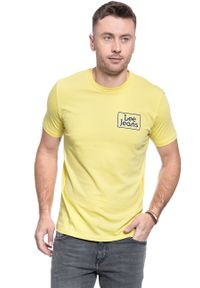 Lee - MĘSKI T-SHIRT LEE LEE JEANS TEE SUNBURST REGULAR FIT L65LFENN. Kolor: żółty. Materiał: jeans #3