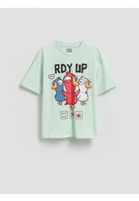 Reserved - T-shirt Goose Goose Duck - jasnozielony. Kolor: zielony. Materiał: dzianina, bawełna #1