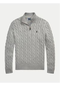 Polo Ralph Lauren Sweter 710810841002 Szary Regular Fit. Typ kołnierza: polo. Kolor: szary. Materiał: bawełna #5