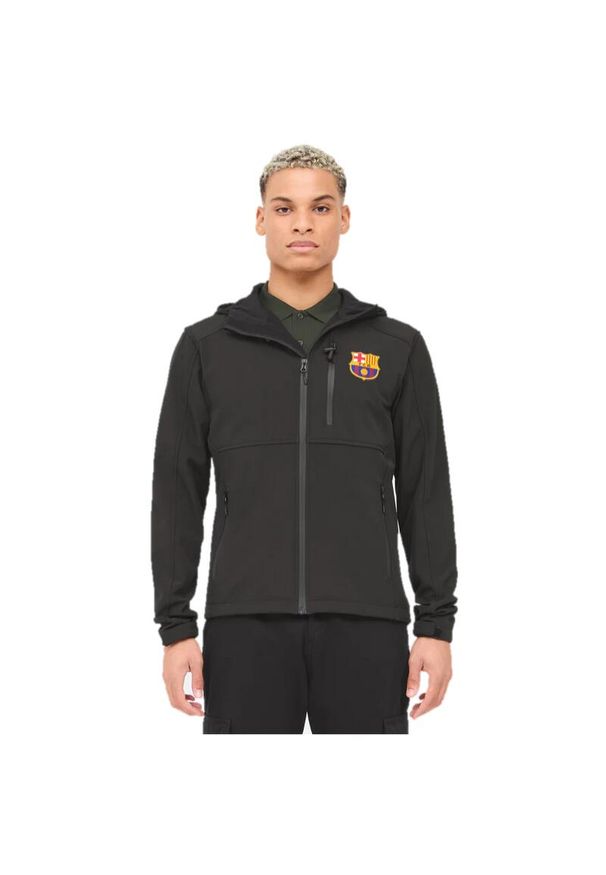 FC Barcelona - Kurtka softshellowa outdoor męska Barcelona. Kolor: czarny. Sport: outdoor