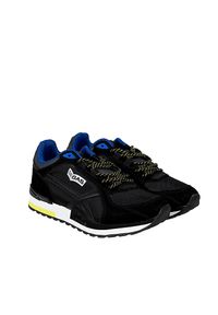 Gas Sneakersy "Desmo MIX" | GAM223300 | Desmo MIX | Mężczyzna | Czarny. Kolor: czarny. Materiał: skóra ekologiczna, tkanina. Wzór: aplikacja