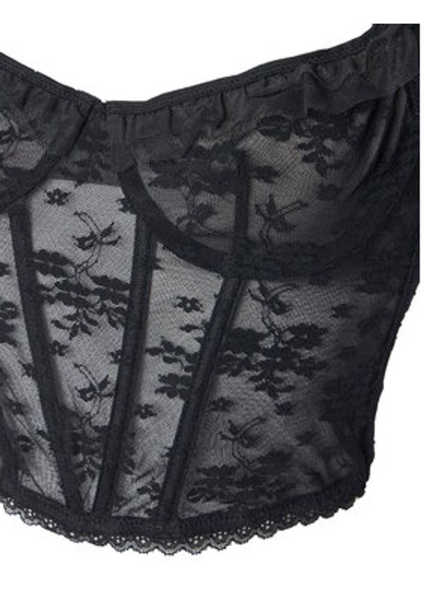 Hunkemöller Biustonosz z fiszbiną Darcy 302364 Czarny. Kolor: czarny. Materiał: syntetyk