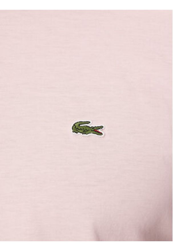 Lacoste T-Shirt TH6709 Różowy Regular Fit. Kolor: różowy. Materiał: bawełna