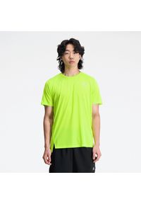 Koszulka męska New Balance MT23222THW – zielona. Kolor: zielony. Materiał: materiał, poliester. Sport: fitness