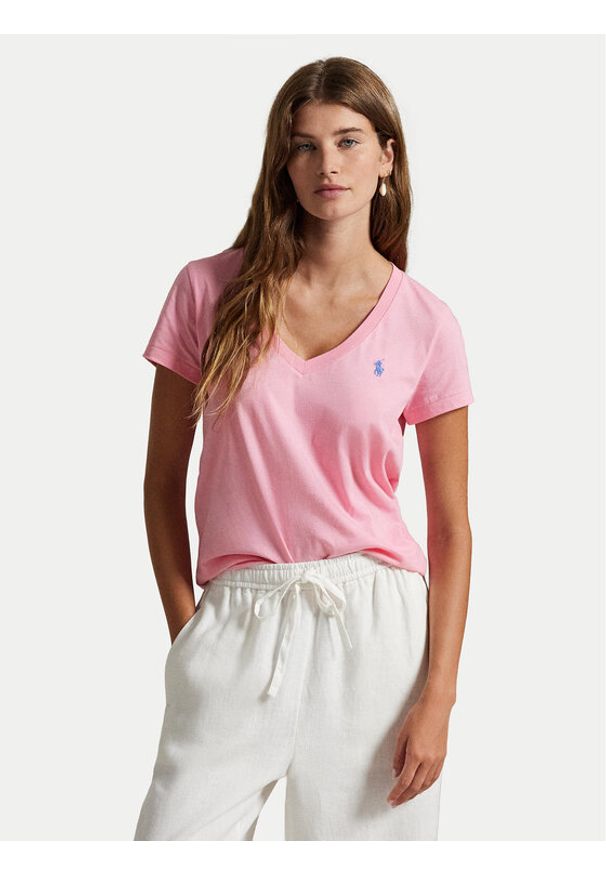 Polo Ralph Lauren T-Shirt 211902403010 Różowy Regular Fit. Typ kołnierza: polo. Kolor: różowy. Materiał: bawełna