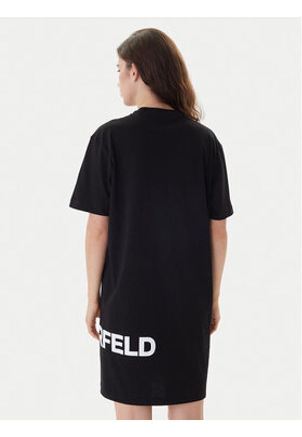 Karl Lagerfeld Jeans Sukienka codzienna B1W13054 Czarny Regular Fit. Okazja: na co dzień. Kolor: czarny. Materiał: bawełna. Typ sukienki: proste. Styl: casual