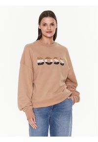 BOSS - Boss Bluza Ecomy 50485251 Brązowy Oversize. Kolor: brązowy. Materiał: bawełna #1