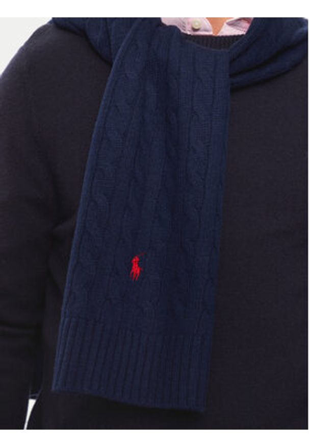 Polo Ralph Lauren Szalik 449959345002 Granatowy. Kolor: niebieski. Materiał: wełna, materiał