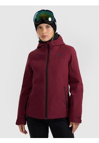 4f - 4F Kurtka narciarska membrana 5000 damska - burgundowa S. Kolor: czerwony. Materiał: materiał. Sezon: zima #1