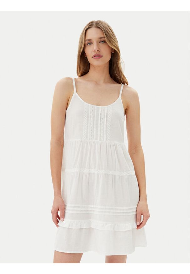 Vero Moda Sukienka letnia Pretty 10325236 Biały Regular Fit. Kolor: biały. Materiał: bawełna. Sezon: lato