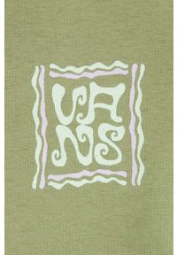 Vans bluza damska kolor zielony z kapturem z nadrukiem. Typ kołnierza: kaptur. Kolor: zielony. Wzór: nadruk #3