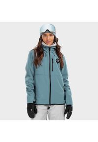 SIROKO - Kurtka snowboardowa damska W2-W Beluga. Kolor: niebieski. Materiał: softshell, materiał. Sport: snowboard