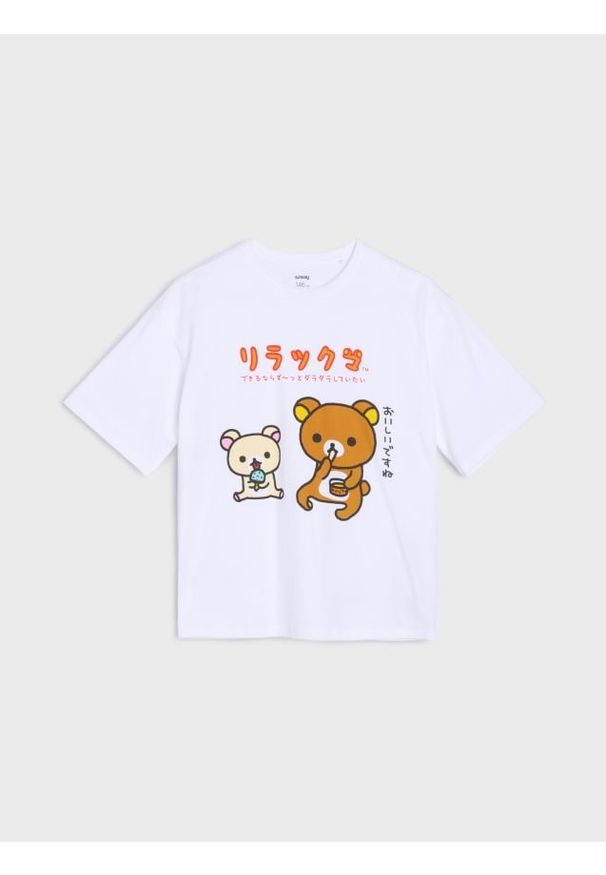 Sinsay - Koszulka Rilakkuma - kremowy. Kolor: kremowy