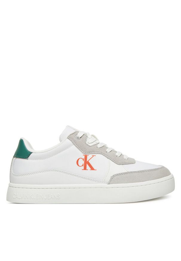 Calvin Klein Jeans Sneakersy Classic Cupsole Mg Nylon Mix YM0YM01304 Biały. Kolor: biały. Materiał: skóra