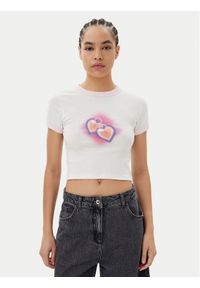 Hugo - HUGO T-Shirt Dalia 50537476 Écru Slim Fit. Materiał: bawełna
