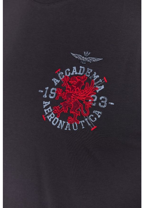 Aeronautica Militare - AERONAUTICA MILITARE Szary bawełniany męski t-shirt M.C., Rozmiar XXL. Kolor: szary. Materiał: bawełna