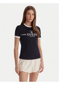 Guess T-Shirt V6GI08 K2975 Granatowy Regular Fit. Kolor: niebieski. Materiał: bawełna #1