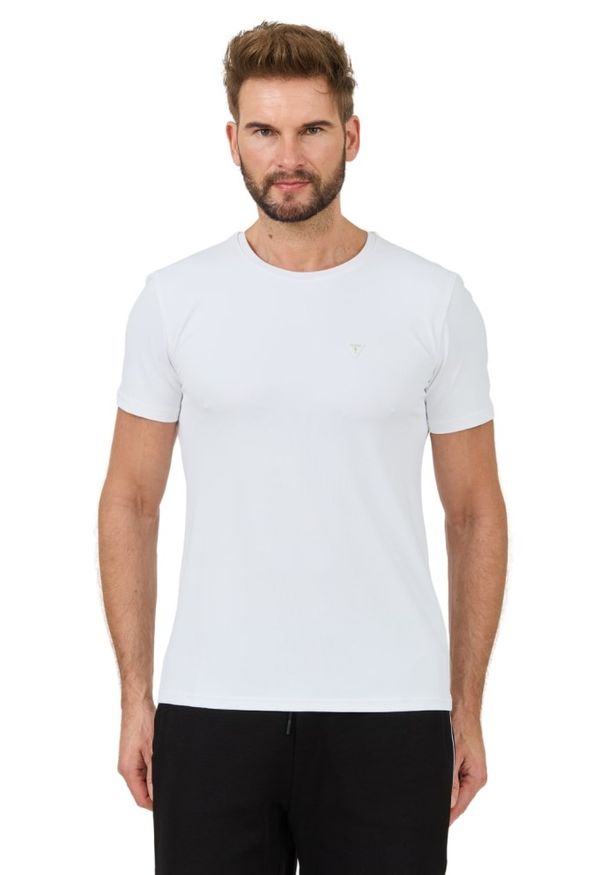 Guess - GUESS Biały męski t-shirt New Tech Str T, Rozmiar L. Kolor: biały
