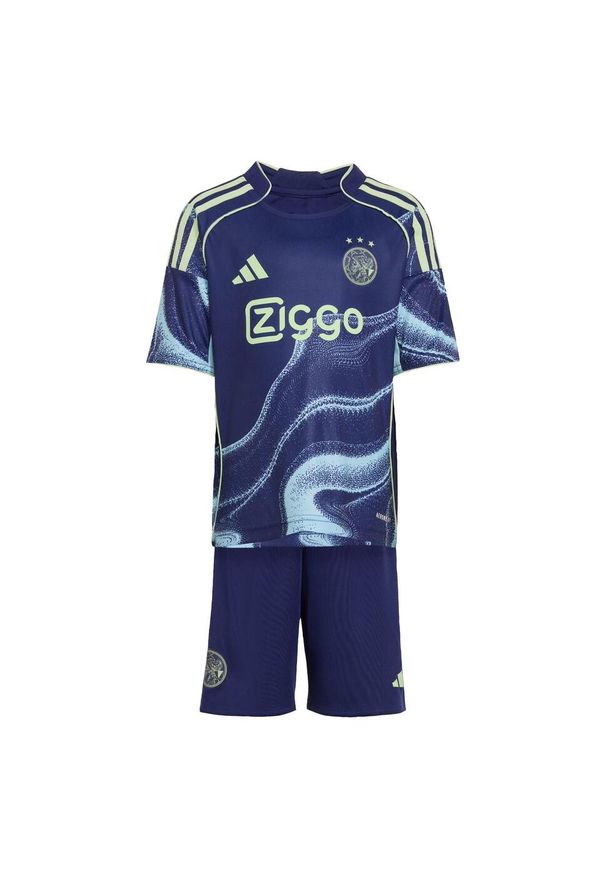 Adidas - Zestaw Ajax Amsterdam 25/26 Away Kids. Kolor: niebieski. Sport: piłka nożna