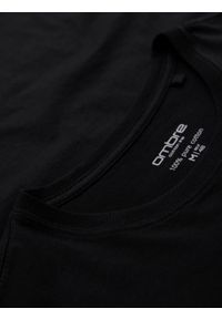 Ombre Clothing - Klasyczny T-shirt męski bawełniany BASIC - czarny V1. Okazja: na co dzień. Kolor: czarny. Materiał: bawełna. Styl: klasyczny #4