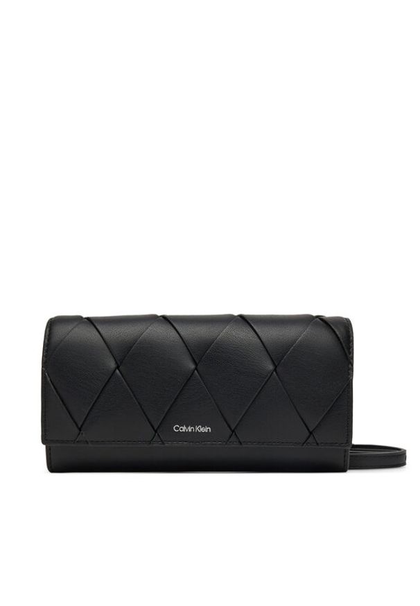 Calvin Klein Torebka Ck Woven Convertible Wallet Bag K60K612970 Czarny. Kolor: czarny. Materiał: skórzane