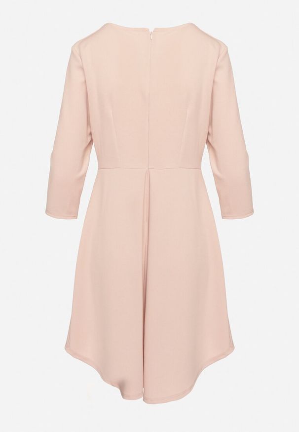 Born2be - Różowa Trapezowa Sukienka z Dłuższym Tyłem Gemirina. Okazja: na co dzień. Kolor: różowy. Typ sukienki: trapezowe. Styl: casual