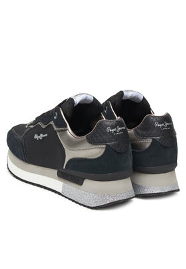Pepe Jeans Sneakersy Rusper Glam W PLS600008 Czarny. Kolor: czarny. Materiał: materiał
