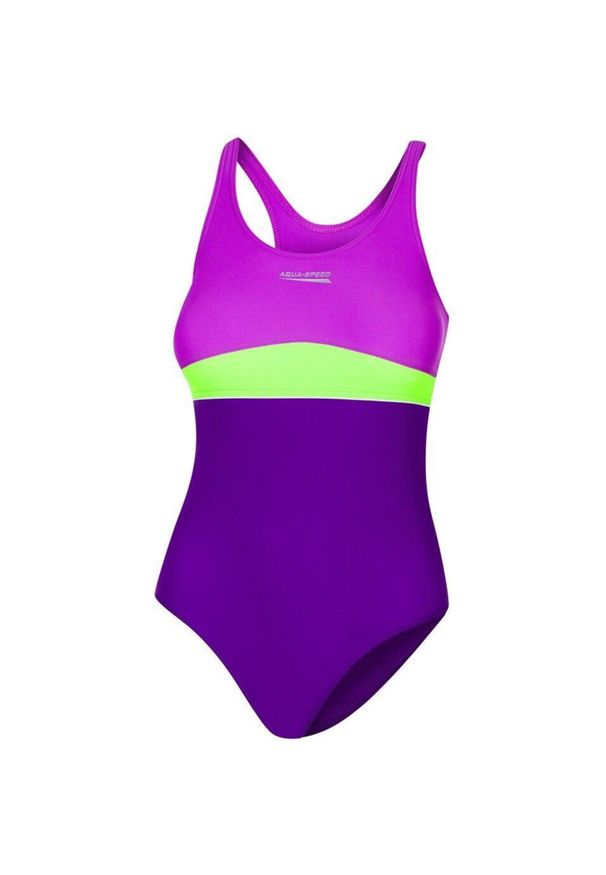Strój jednoczęściowy pływacki dla dzieci Aqua Speed Emily. Kolor: zielony, fioletowy, wielokolorowy