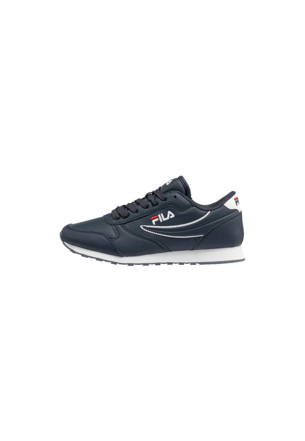 Sneakersy Fila Orbit Low. Okazja: na co dzień. Kolor: niebieski. Materiał: syntetyk, materiał, tkanina. Sport: turystyka piesza