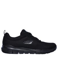 skechers - Buty do chodzenia damskie Skechers Flex Appeal 30. Zapięcie: sznurówki. Kolor: czarny. Materiał: materiał, tkanina. Szerokość cholewki: normalna. Sport: turystyka piesza