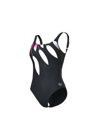 Strój kąpielowy damski jednoczęściowy modelujący na basen Arena Giuliana. Kolor: szary, wielokolorowy, czarny #1