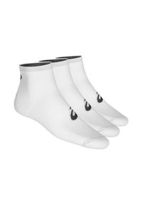 Skarpetki sportowe dla dorosłych Asics 3PPK Quarter Sock. Kolor: biały. Materiał: poliester, poliamid, elastan, bawełna