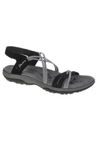 skechers - Sandały Skechers Model Reggae Slim-takes Two Kolor Czarny. Zapięcie: bez zapięcia. Kolor: czarny. Materiał: guma, syntetyk, materiał. Sezon: lato. Sport: turystyka piesza