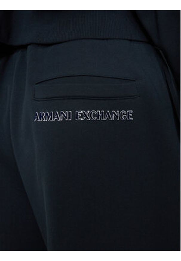 Armani Exchange Spodnie dresowe 6DZPJM ZJADZ 1510 Granatowy Regular Fit. Kolor: niebieski. Materiał: bawełna