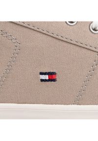 TOMMY HILFIGER - Tommy Hilfiger Tenisówki Iconic Long Lace Sneaker FM0FM01536AEP Beżowy. Kolor: beżowy. Materiał: materiał #6