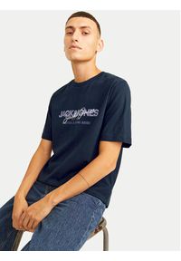Jack & Jones - Jack&Jones T-Shirt Alvis 12256803 Granatowy Standard Fit. Kolor: niebieski. Materiał: bawełna