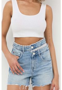 Miss Sixty spódnica jeansowa kolor niebieski mini prosta. Kolor: niebieski. Materiał: jeans #1