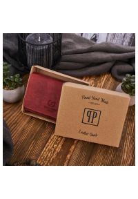 Portfel skórzany vintage PAOLO PERUZZI czerwony T-33-RD. Kolor: czerwony. Materiał: skóra #1