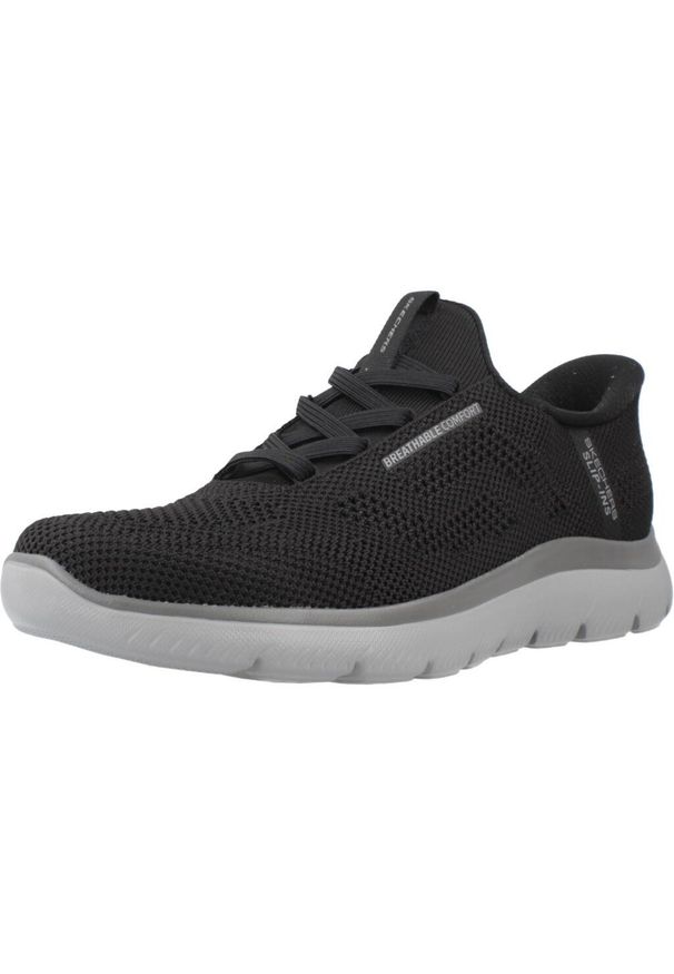 skechers - Kapcie SKECHERS SLIP-INS SUMMITS Czarny. Kolor: czarny. Materiał: tkanina