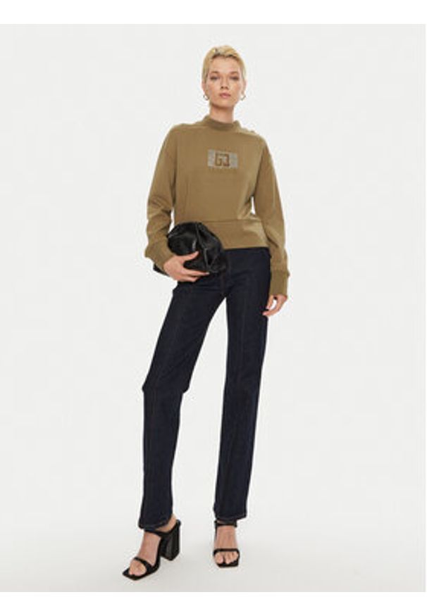Gaudi Bluza 421BD64004 Khaki Regular Fit. Kolor: brązowy. Materiał: syntetyk