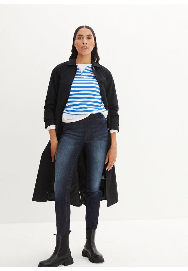 bonprix - Jegginsy Mid Waist. Kolor: niebieski