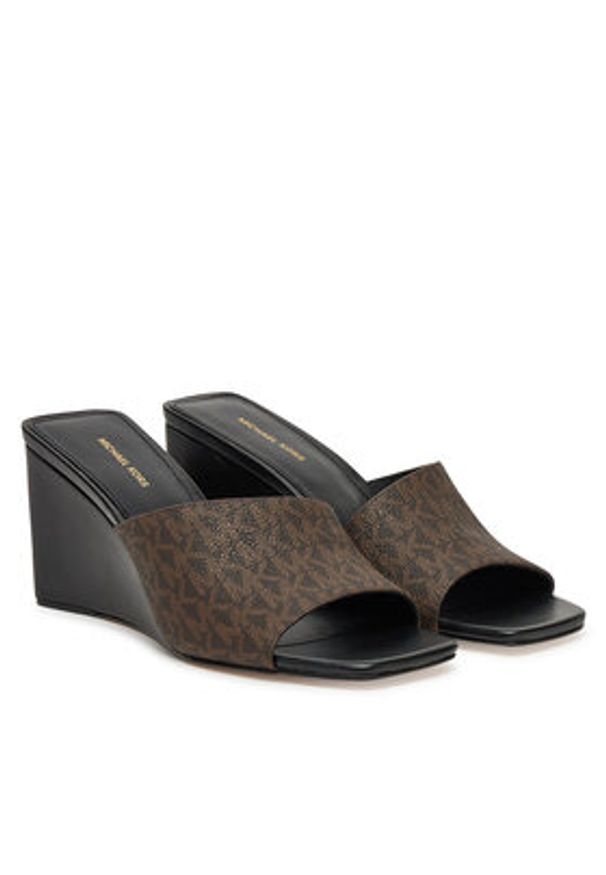 MICHAEL Michael Kors Klapki Merriam Wedge 40S5MMMS1B Brązowy. Kolor: brązowy. Materiał: skóra